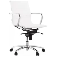 chaise de bureau simili blanc kim