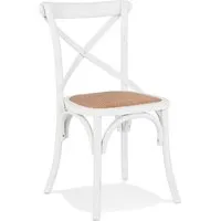 chaise de cuisine rétro 'chably' en bois blanc