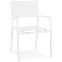 chaise de jardin empilable 'kos' en aluminium et matière synthétique blanche - commande par 2 pièces / prix pour 1 pièce