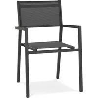 chaise de jardin empilable 'kos' en aluminium et matière synthétique gris foncé - commande par 2 pièces / prix pour 1 pièce