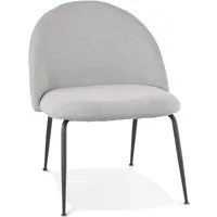 fauteuil lounge 'zilla' en tissu gris et pieds en métal noir