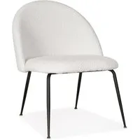 fauteuil lounge 'norvegia' en tissu bouclé blanc et métal noir