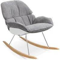 fauteuil à bascule design 'chily' gris clair en tissu