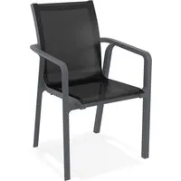chaise de jardin avec accoudoirs 'cindy' en matière plastique grise empilable