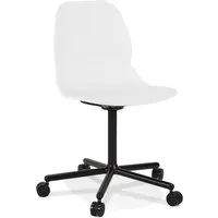 chaise de bureau moderne 'magellan' blanche sur roulettes