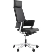 fauteuil de bureau ergonomique 'vip' en cuir noir