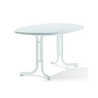 sieger 152/w table de jardin plastique blanc 140 x 90 x 72 cm