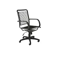 chaise de bureau bungie à dossier haut réglable avec accoudoirs et revêtement supérieur en mousse, noir avec cadre noir graphite