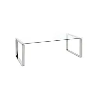 haku möbel table basse, acier inoxydable, l 120 x p 60 x h 40 cm