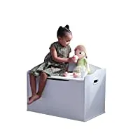 kidkraft coffre à jouets austin blanc en bois, boîte de rangement avec couvercle, meuble de rangement, meubles de chambre d'enfant, 14951