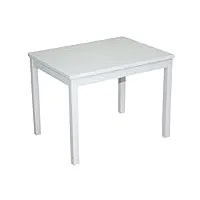 roba table enfant en bois massif - bureau d'activités 50 x 66 x 50 cm - plateau laqué blanc