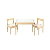 ikea latt-table pour enfant avec 2 chaises, blanc, pin, kiefer, beige, table avec 2 chaises, blanc