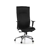 hjh office murano 20 siège de bureau type fauteuil de direction - cuir (nappa veau) - noir