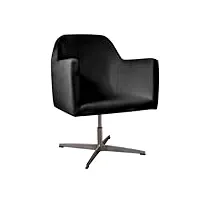 premier housewares 2402272 oskar fauteuil en effet cuir noir et base chromé