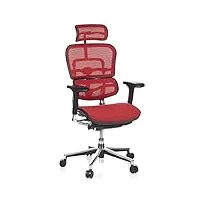 hjh office 652120 fauteuil de direction de luxe ergohuman maille rounge chaise de bureau supérieure pivotante