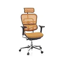 hjh office 652130 fauteuil de direction de luxe ergohuman maille orange chaise de bureau supérieure pivotante