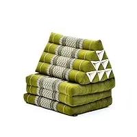 leewadee - matelas pliable confortable avec coussin lecture, futon japonais, chaise de sol ou pouf lit thaï 170 x 53 cm, vert