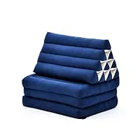 leewadee - matelas pliable confortable avec coussin lecture, futon japonais, chaise de sol ou pouf lit thaï 170 x 53 cm, bleu