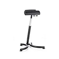 hjh office 665140 siège assis-debout top work 30 chaise pour table à repasser, tabouret de repassage ajustable & pliable, noir