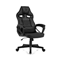 sense7 gaming knight bureau gamer chaise ergonomique accoudoir cadre en acier monobloc angle d'inclinaison réglable noir, caoutchouc, 40-49 x 69,5x60