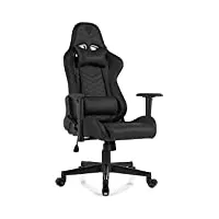 sense7 gaming spellcaster bureau gamer chaise ergonomique accoudoir cadre en acier monobloc angle d'inclinaison réglable noir, cuir, 43-52 x 69,5 x 57