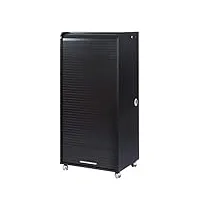 simmob armoire informatique mobile noire 2 tiroirs-coloris, bois