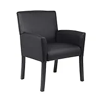 boss office products b639-bk fauteuil de bureau avec accoudoirs finition acajou noir