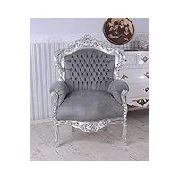 palazzo24.de majestueux baroque fauteuil gris argent