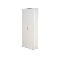 inter link - armoire multi-usages - armoire de rangement - armoire multi-usages - 2 portes - largeur:70cm - profondeur : 34 cm - hauteur : 190 cm - incl. 5 étagères - mélaminé - arconati - blanc