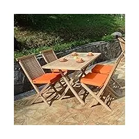 teck'attitude table pliante rectangulaire en teck massif kensaï 120 x 70 cm