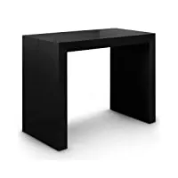 menzzo atl8027 contemporain nassau xl table console bois laqué noir 50/100/150/200/250 x 100 x 75 cm