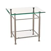 haku möbel table basse, métal, aspect acier inoxydable, l 58 x p 43 x h 52 cm