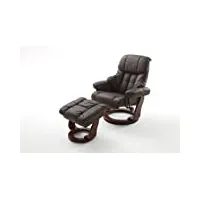 robas lund fauteuil cuir fauteuil relax fauteuil tv avec tabouret jusqu'à 130 kg, fauteuil télévision véritable cuir marron, calgary