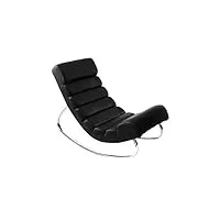 miliboo rocking chair design noir et acier chromé taylor
