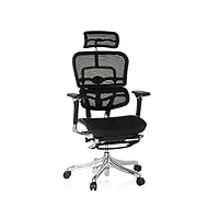hjh office 652992 siège de bureau haut de gamme ergohuman plus legpro tissu maille noir chaise/fauteuil de bureau ergonomique