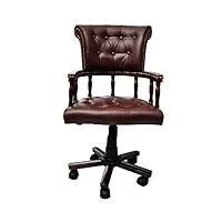 vidaxl chaise de bureau pivotante mobilier de bureau marron fauteuil de bureau