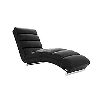 miliboo chaise longue/fauteuil design noir et acier chromé taylor
