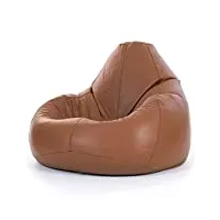icon pouf fauteuil en cuir valencia, pouf geant de salon, xxl pouf pour adultes