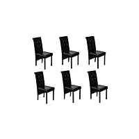 vidaxl chaises à manger lot de 6 noir similicuir
