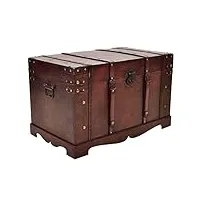 vidaxl coffre de rangement en bois marron boîte stockage décor chambre maison