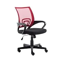 clp fauteuil de bureau genius, siège de bureau, tissu à maille réspirant, siège pivotant et ajustable en hauteur, différentes couleurs disponibl, couleur:rouge