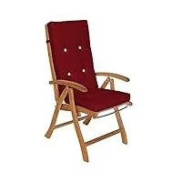 detex 6x coussins de chaise rouge 100% polyester pour chaise à dossier haut salon de jardin extérieur siège confortable