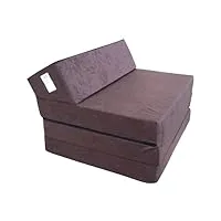 natalia spzoo matelas lit fauteuil futon pliable pliant choix des couleurs - longueur 200 cm (30943-marron)