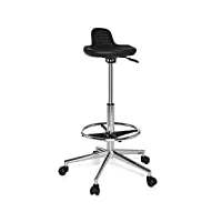 hjh office 665160 tabouret de travail ergonomique top work 03 chaise haute avec fonctionnalité utile, siège en mousse ferme