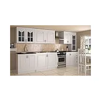 meubles line cuisine complète, bois, blanc, 3 mètres
