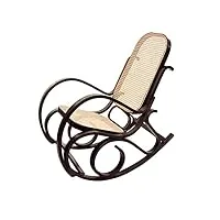 mendler rocking-chair fauteuil à bascule, couleur noyer, rotin