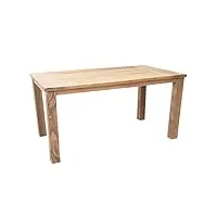 greemotion table de jardin grado, table de terrasse en teck massif, table à manger pour 4-6 personnes, env. 160 x 75 x 90 cm, teck bois