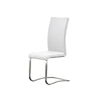 robas lund chaise pied luge, métal, blanc, 52 x 43 x 103 cm