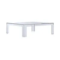 kartell invisible table, table basse en pmma, cristal, 31,5hx100x100 cm