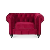 intense deco fauteuil chesterfield velours altesse rouge